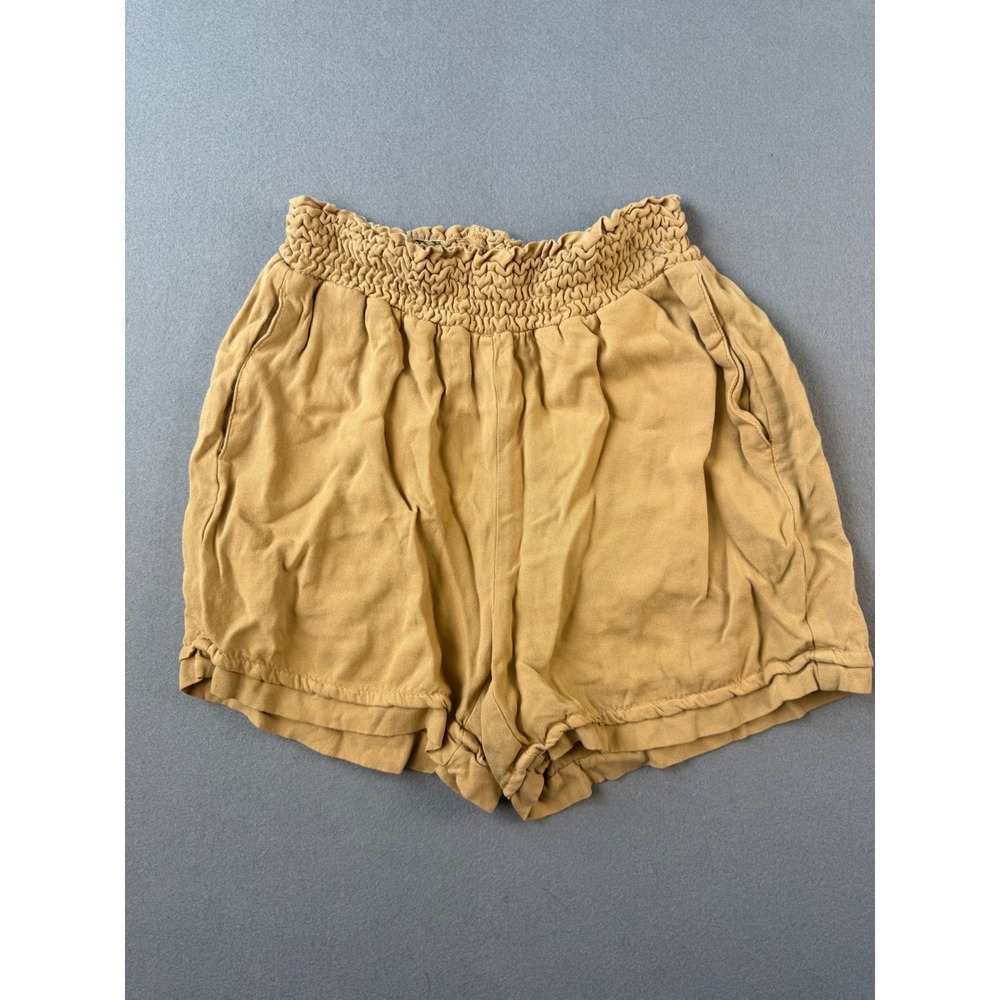 KOAJ Womens Tan Smocked High Waist Elastic Relaxed Casual Summer Shorts Size 6